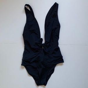 XS American Apparel Plunging One Piece Swimsuit